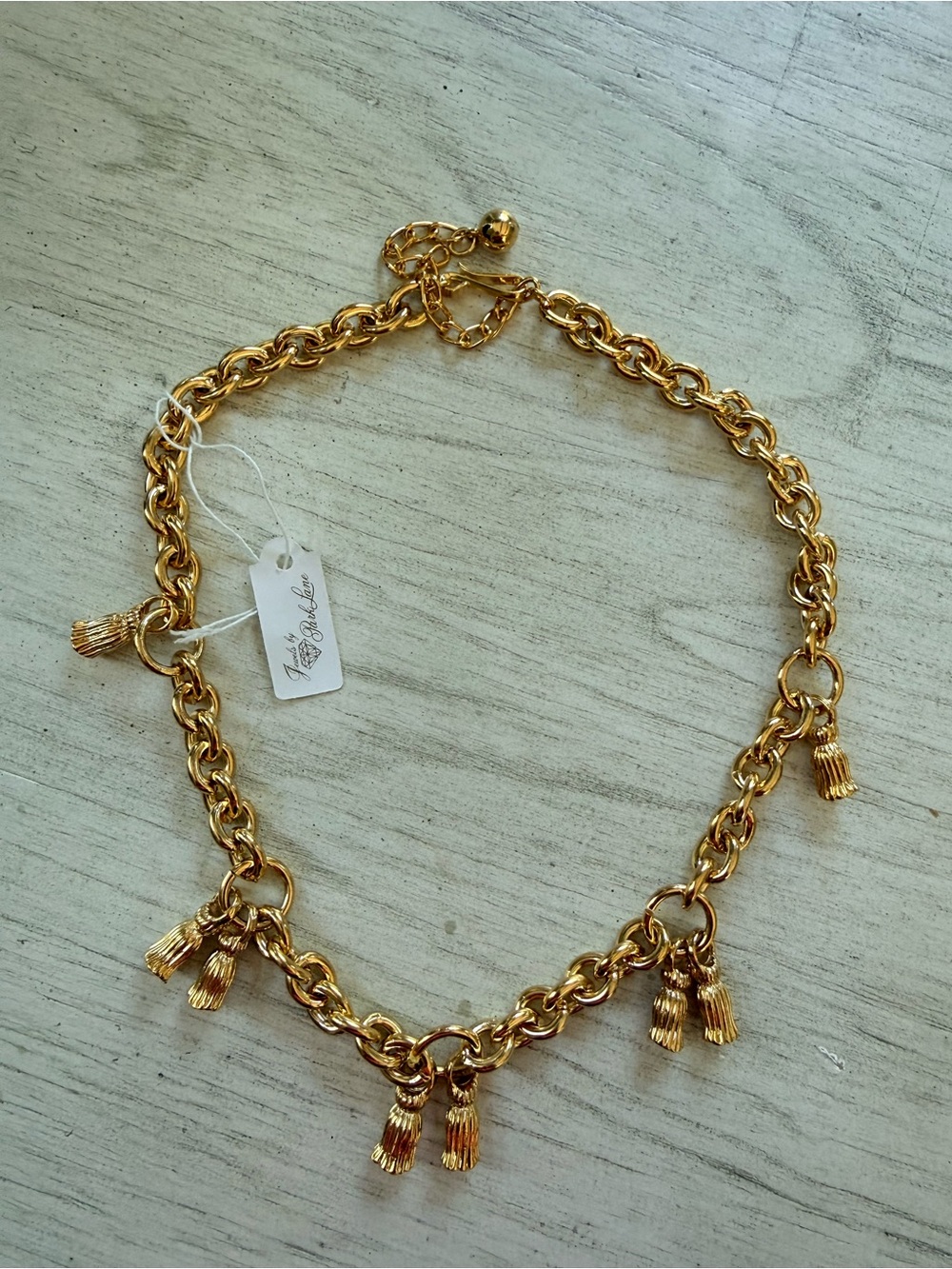 The Jewels Americana Gold Tassel Charm Chain Necklace by Park Lane